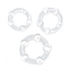 set de anillos stay hard transparente