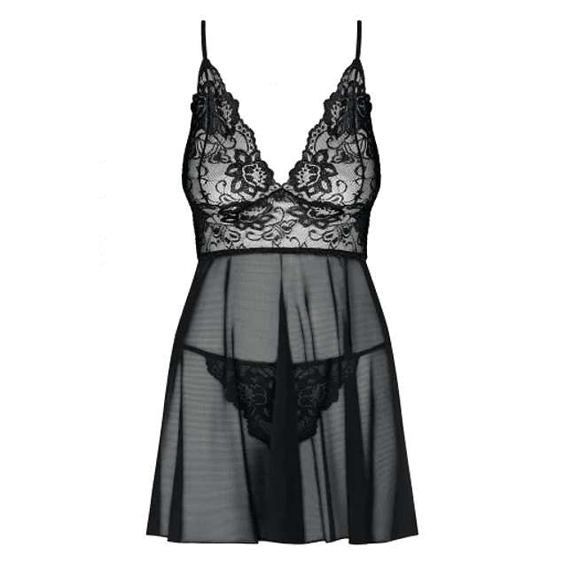 Babydoll y Calzon Idilia Negro Obsessive1