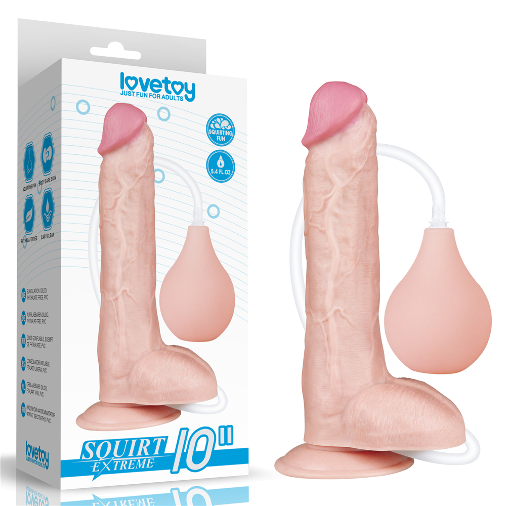 dildo color piel 25cm con bombilla segura 5.4 fl. oz de liquido LV116022